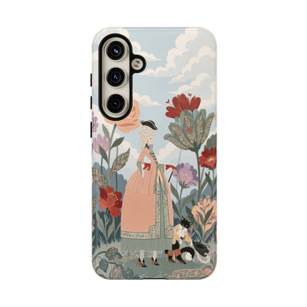 🌹🐈 The Lady And Puss In Boots Phone Case – Art Deco Floral Whimsy