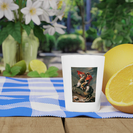Napoleon Crossing the Alps by Jacques-Louis David Ceramic Shot Glass