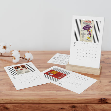 Iconic Vintage Posters Vertical Desk Calendar (2025)