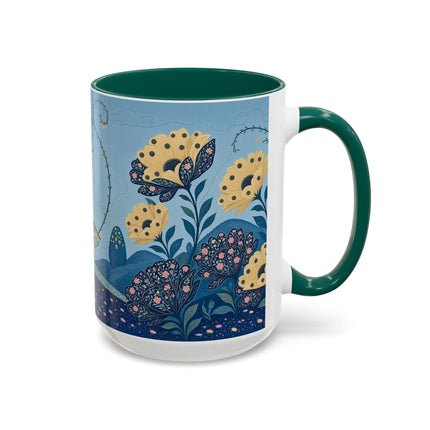 🌼🦋 The Enchanted Butterfly Garden Promenade Colorful Mug – Art Deco Floral Whimsy
