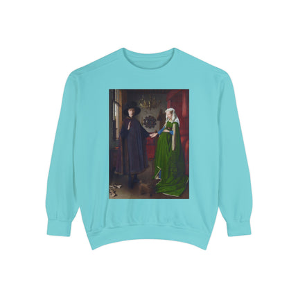 Arnolfini Portrait by Jan Van Eyck Unisex Garment-Dyed Sweatshirt