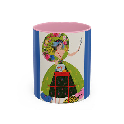 Lady with the Golden Fish Colorful Mugs – Whimsical Fashion & Playful Fantasy