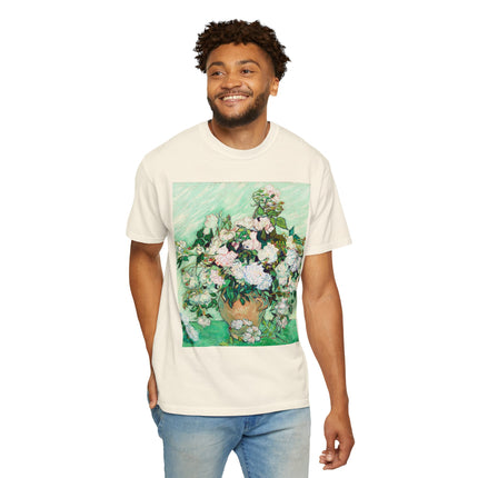 Roses by Vincent Van Gogh Unisex Garment-Dyed T-shirt
