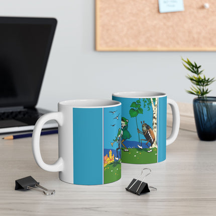 Frog and Beetle Band by Fritz Baumgarten Ceramic Mug 11oz