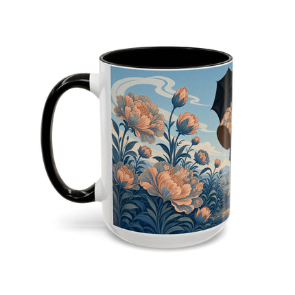 ☔🌸 The Grand Floral Journey Colorful Mug – Art Deco Travel Elegance
