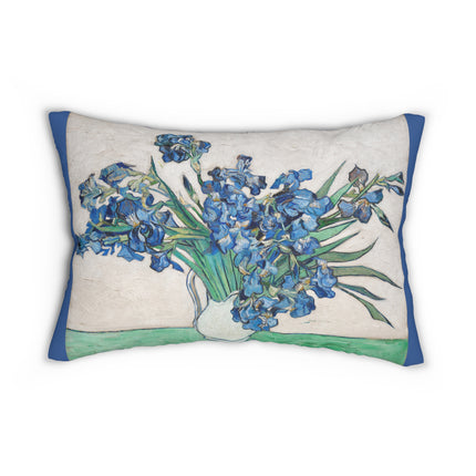 Irises by Vincent Van Gogh Spun Polyester Lumbar Pillow