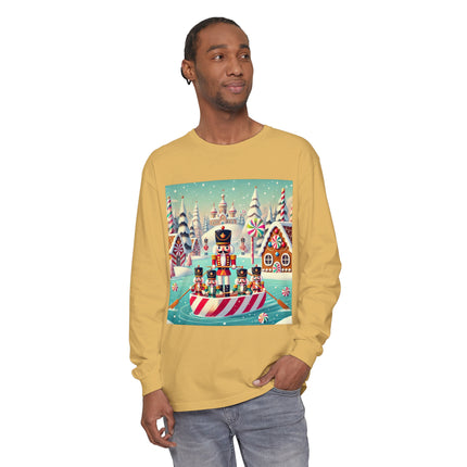 Nutcracker Candy-Striped Adventure Unisex Garment-dyed Long Sleeve T-Shirt
