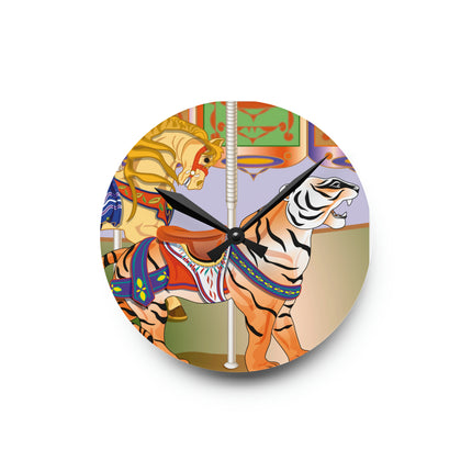 Carousel Splendor Acrylic Wall Clock, Round and Square