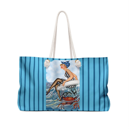 Playful Waves and Fashion Follies Weekender Bag