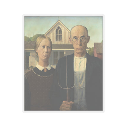American Gothic by Grant Wood Kiss-Cut Stickers (4 Sizes)