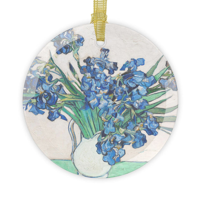 Irises by Vincent Van Gogh Glass Ornament