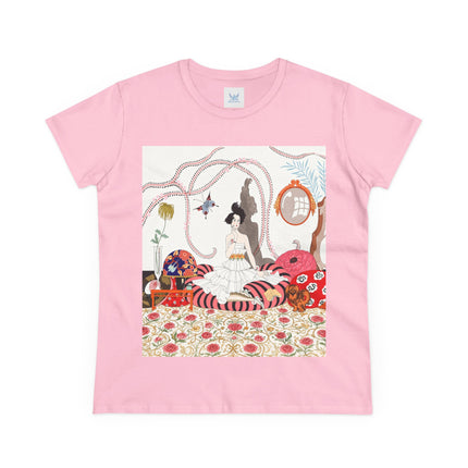 🌹🐕 The Rose Salon Companion Cotton Tee – Art Deco Fashion & Dog Elegance