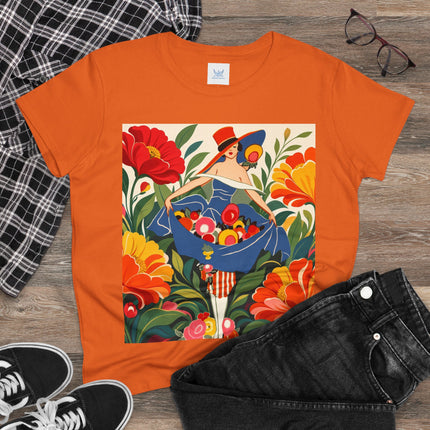 🌺🎩 The Grand Flower Market Cotton Tee – Art Deco Floral Fashion