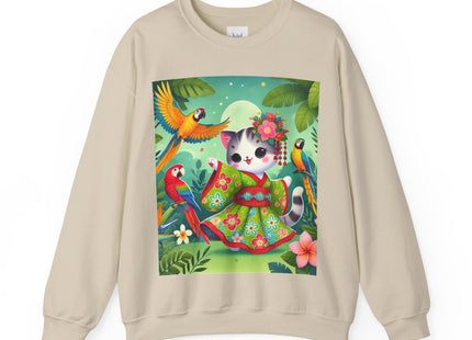 Parrot Dance of the Geisha Kitten Heavy Blend™ Crewneck Sweatshirt