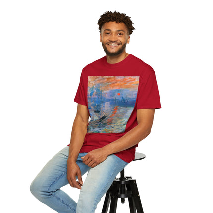 Sunrise by Claude Monet Unisex Garment-Dyed T-shirt