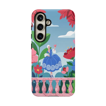 🌺🪭 The Lady Of The Grand Flower Terrace Phone Case – Art Deco Garden Elegance