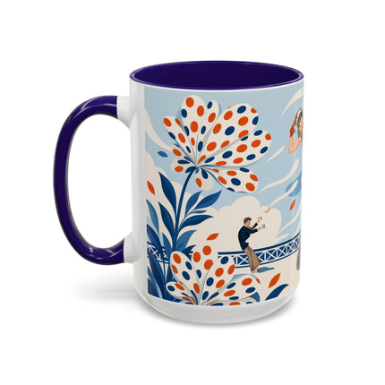 🌼🧡 The Polka Dot Wind Dancer Colorful Mug – Art Deco Fashion Whimsy