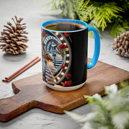 Halloween Witch Through the Mirror Colorful Mugs (11oz, 15oz)