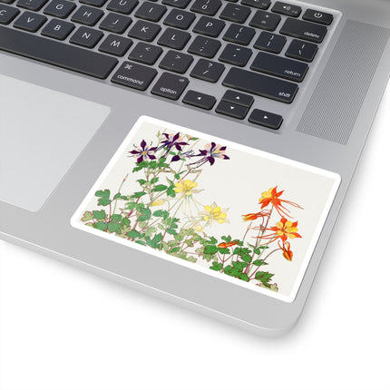 Aquilegia Flowers by Tanigami Kônan Kiss-Cut Stickers (4 Sizes)