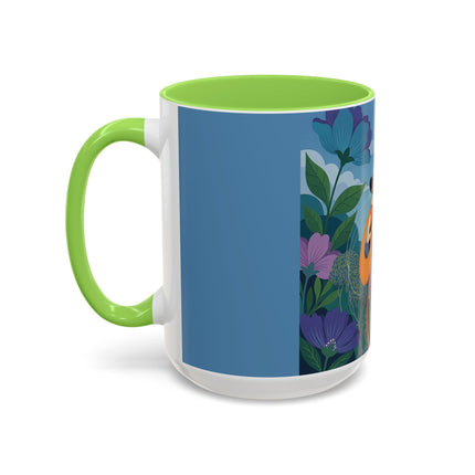 The Lady And The Sea Breeze Colorful Mugs – Art Deco Coastal Serenity