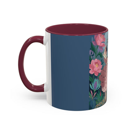 The Ladies And The Enchanted Macaw Colorful Mugs – Art Deco Botanical Elegance