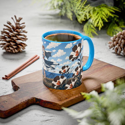 🌊🌼 The Windswept Seaside Promenade Colorful Mug – Art Deco Coastal Elegance
