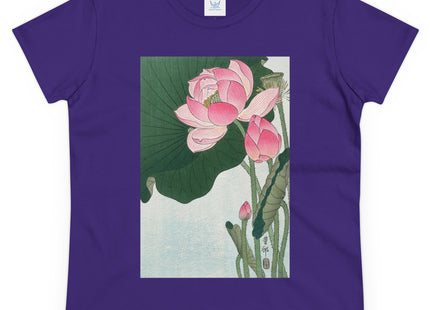 Blooming Lotus Flowers by Ohara Koson Women's Midweight Cotton Tee