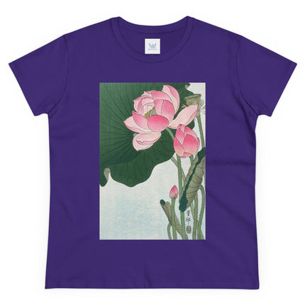 Blooming Lotus Flowers by Ohara Koson Women's Midweight Cotton Tee