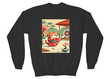 Archer Kitten in the Zen Garden Youth Crewneck Sweatshirt