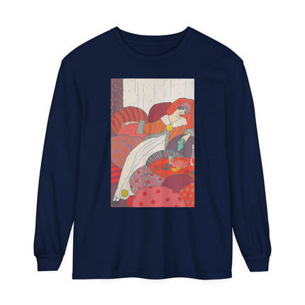 Les Coussins by Georges Lepape Garment-dyed Long Sleeve T-Shirt