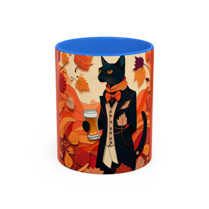Siamese Cat at an Autumn Harvest Fair Colorful Mugs (11oz, 15oz)