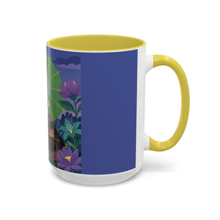 The Lady Of The Moonlit Needlework Colorful Mugs – Art Deco Crafting Elegance