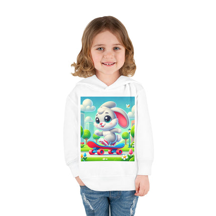 Skateboard Bunny Adventure Toddler Pullover Fleece Hoodie