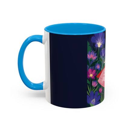 Moonlight Waltz Among The Blossoms Colorful Mugs – Art Deco Floral Enchantment