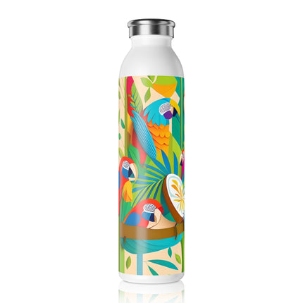 Colorful Macaws Slim Water Bottle