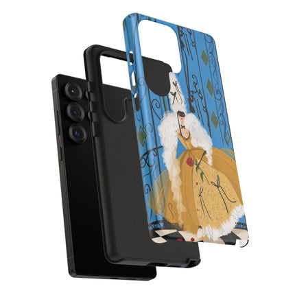 🎭🌹 The Lady At The Masquerade Gates Phone Case – Art Deco Fashion Illustration
