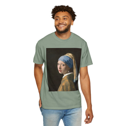 Girl with a Pearl Earring by Johannes Vermeer Unisex Garment-Dyed T-shirt