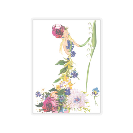 Blooming Splendor: A Floral Transformation Kiss-Cut Stickers (4 Sizes)