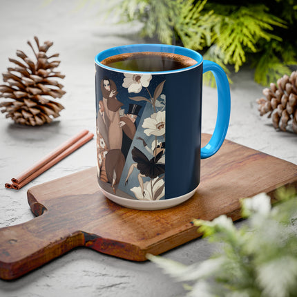 🌸✨ The Midnight Magnolia Masquerade Colorful Mug – Art Deco Nocturne
