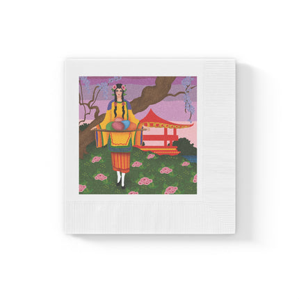 Elegance and Blooms White Coined Napkins