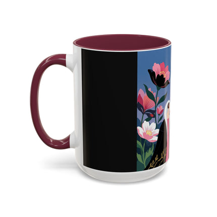 🌹🎄 The Lady Of The Candlelit Rose Tree Colorful Mug – Art Deco Christmas Garden