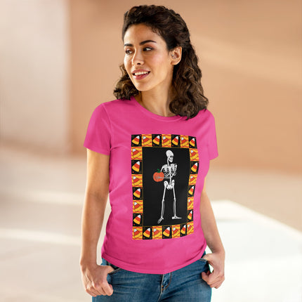 Candy Corn Skeleton Women's Midweight Cotton Tee