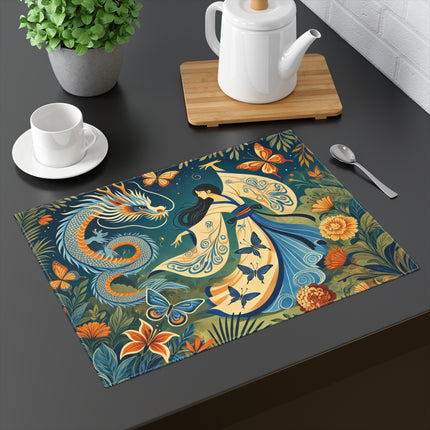 🧚‍♀️🦋 Fairy Waltz in the Butterfly Garden Placemat – Whimsical Fantasy Art