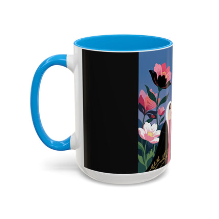 🌹🎄 The Lady Of The Candlelit Rose Tree Colorful Mug – Art Deco Christmas Garden