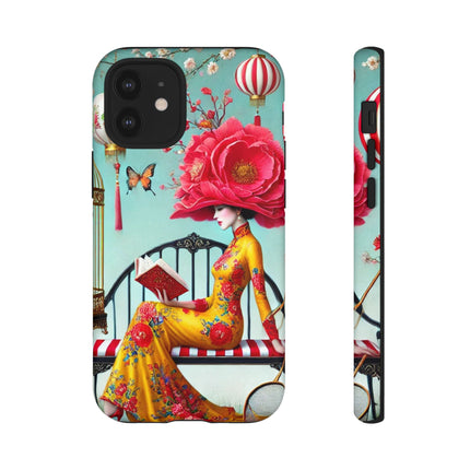 Reading In A Painted Garden Phone Cases