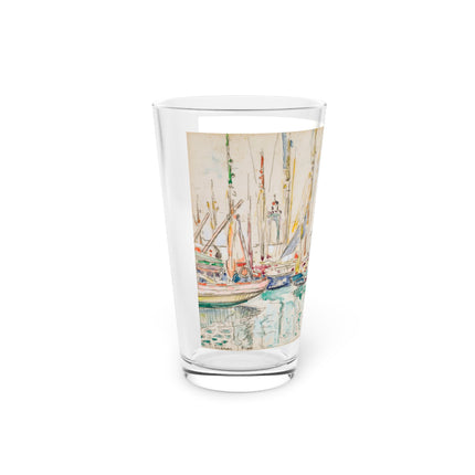 Sailboats in Quiet Harbor Glass, 16oz