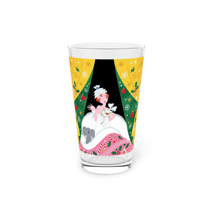 💌🎄 The Christmas Letter Of Holly House Pint Glass – Whimsical Art Deco Holiday Charm