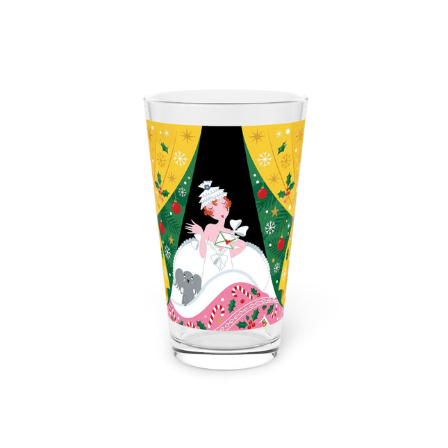 💌🎄 The Christmas Letter Of Holly House Pint Glass – Whimsical Art Deco Holiday Charm
