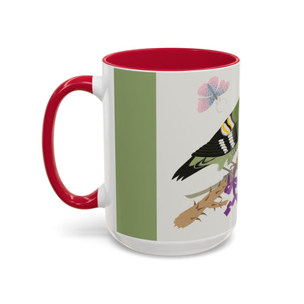 Woodpecker & Rose Colorful Mugs – Vibrant Spring & Bold Beauty