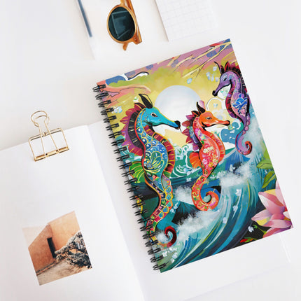 Seahorse Symphony Spiral Notebook - Ruled Line